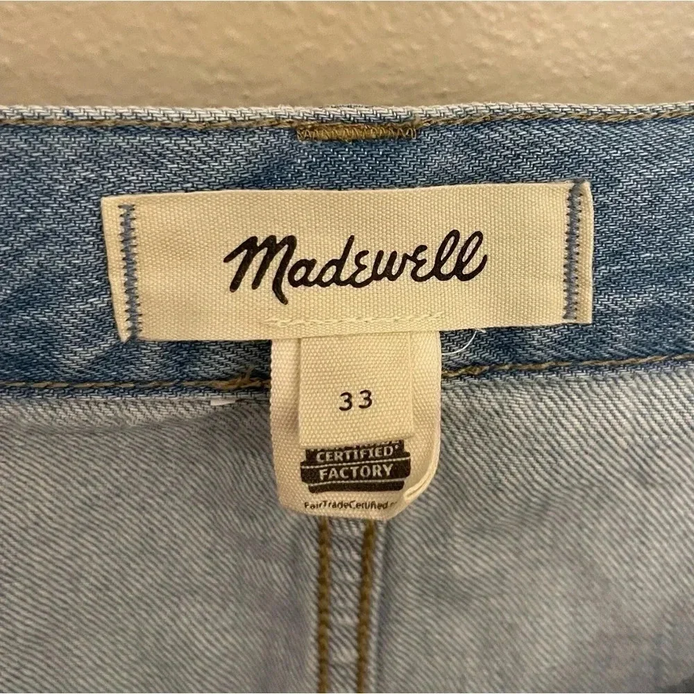 Madewell Pleated Denim Mini Skirt Size 33 Light Wash Denim Coastal Cowgirl - Picture 7 of 8